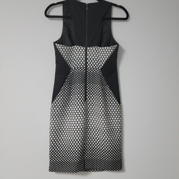 Laundry by Shelli Segal Black & White Polka Dot Colorblock Sheath Dress - Picture 7 of 12